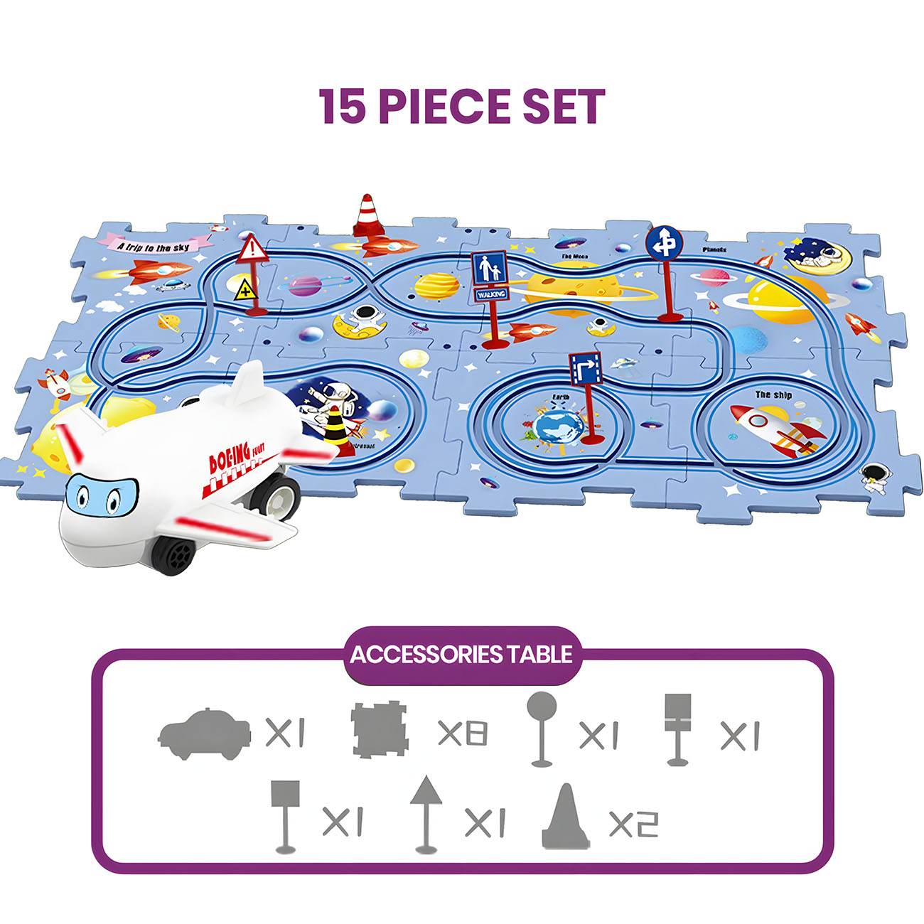 Puzzle Racer Car Track Set-kids game-puzzle game-creativity-critical thinking-cuddly mama-racing-learning and play-15 space main