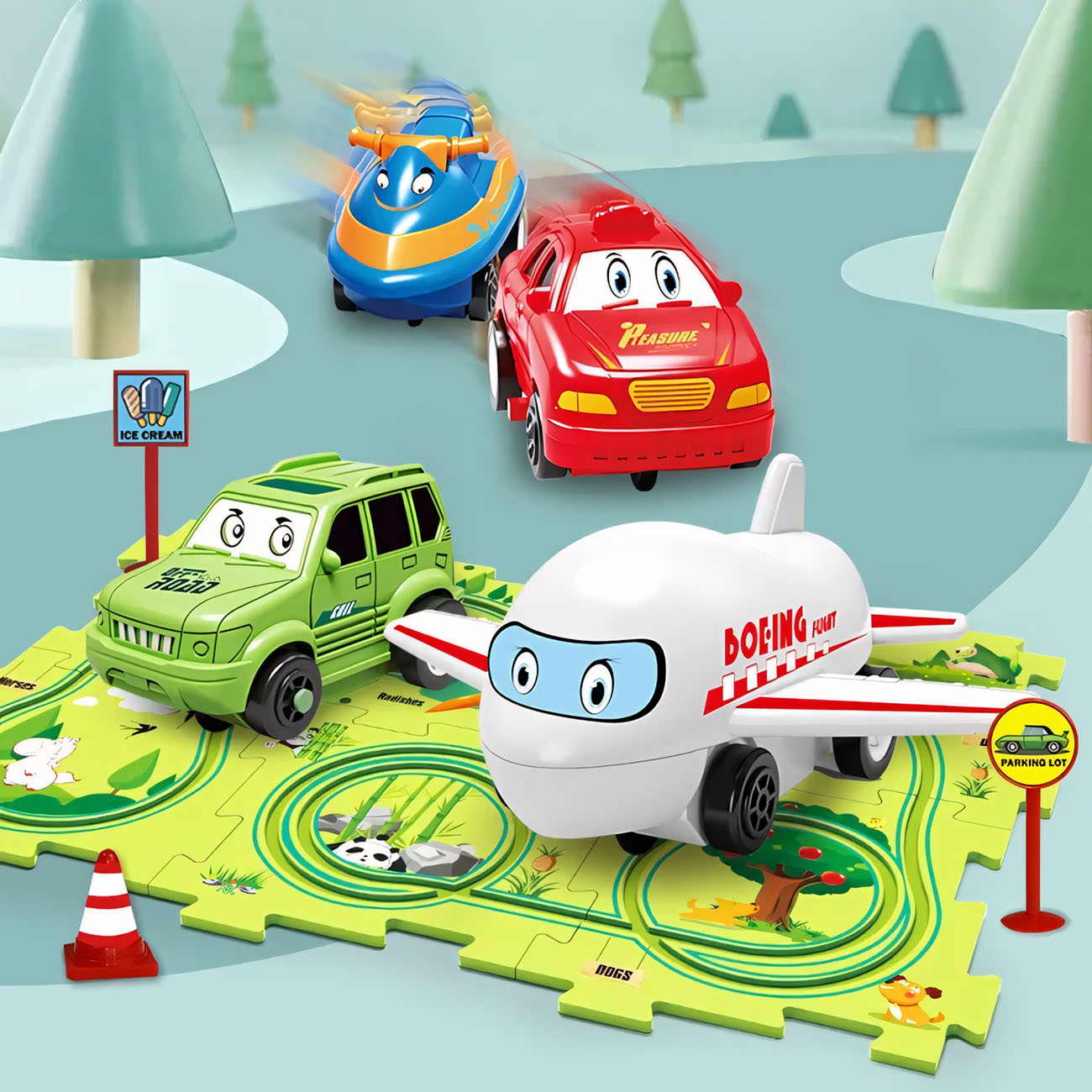 Puzzle Racer Car Track Set-kids game-puzzle game-creativity-critical thinking-cuddly mama-racing-learning and play-toys