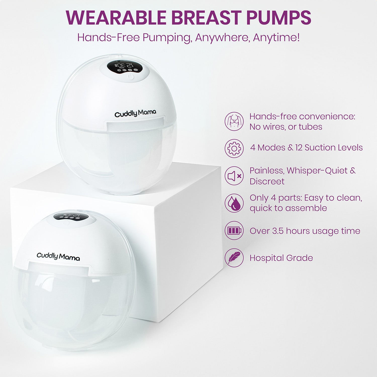 Wearable Breast Pump-Cuddly Mama-electric pump-breastfeeding-breast pump-milk pump-newborn feeding