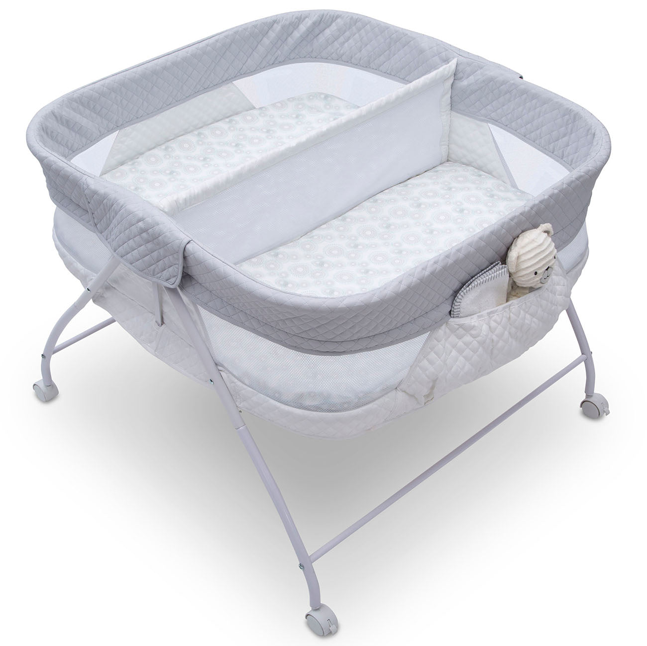 twin bassinet-baby bed-twin bed-twin crib-baby crib-twins in bed-top