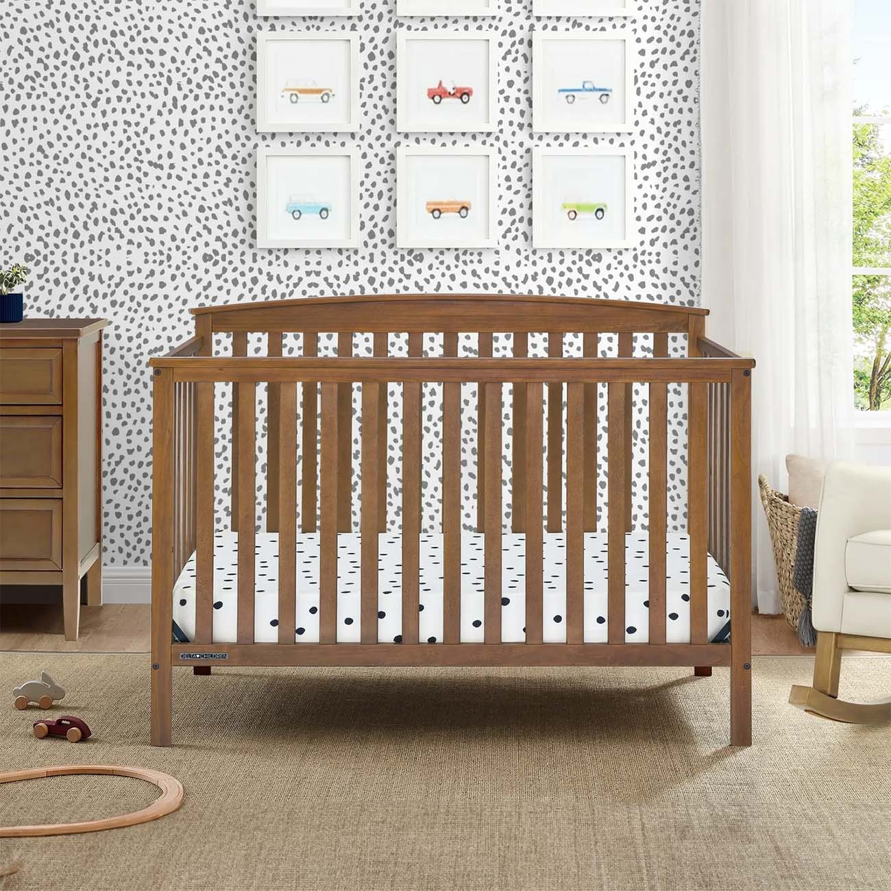 6-In-1 Convertible Baby Crib-crib bed-baby crib-baby bed crib-nursery-first bed-newborn bed-brown crib-baby room