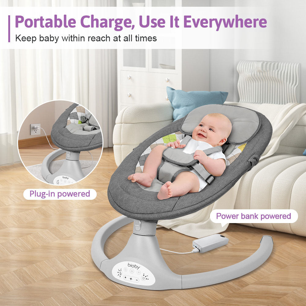 Baby Swing Chair-Infant Swing Rocker-electric-Remote Control-5 Sway Speeds-Bluetooth Music-swing for babies-bouncer-portable