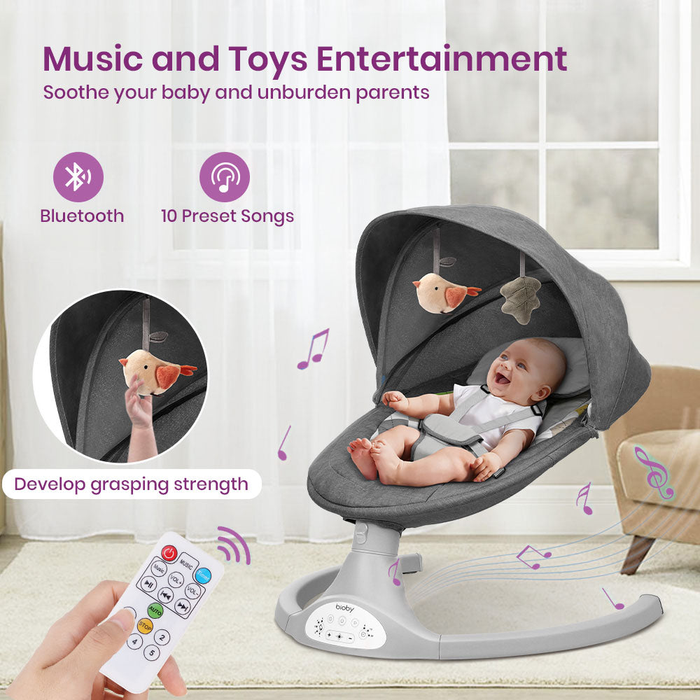 Baby Swing Chair-Infant Swing Rocker-electric-Remote Control-5 Sway Speeds-Bluetooth Music-swing for babies-bouncer-remote contor