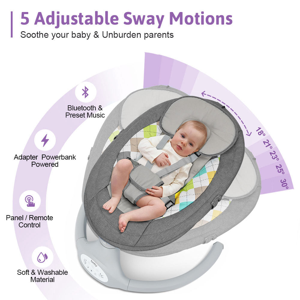 Baby Swing Chair-Infant Swing Rocker-electric-Remote Control-5 Sway Speeds-Bluetooth Music-swing for babies-swings