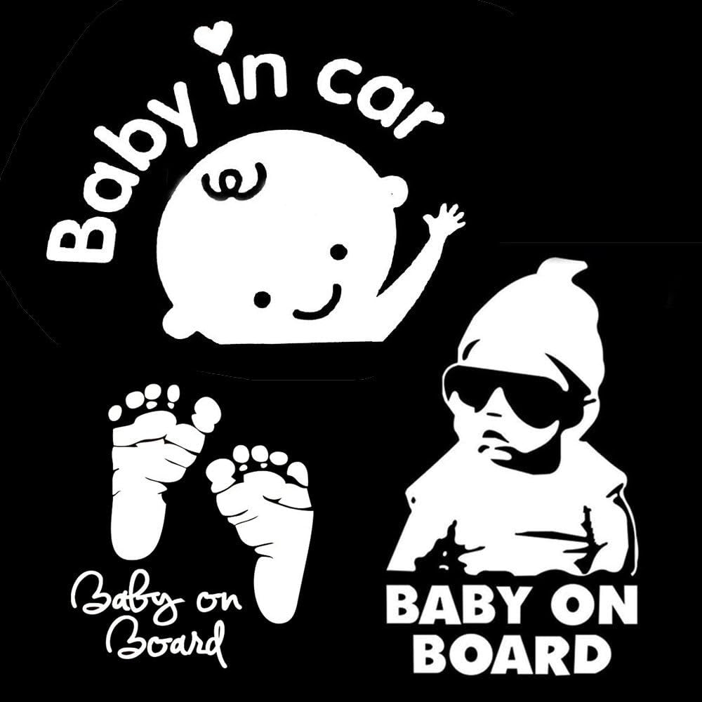 Baby on Board sign, Baby in Car, Car Window Decal Stickers-baby sticers-cars safety stickers-3 pack