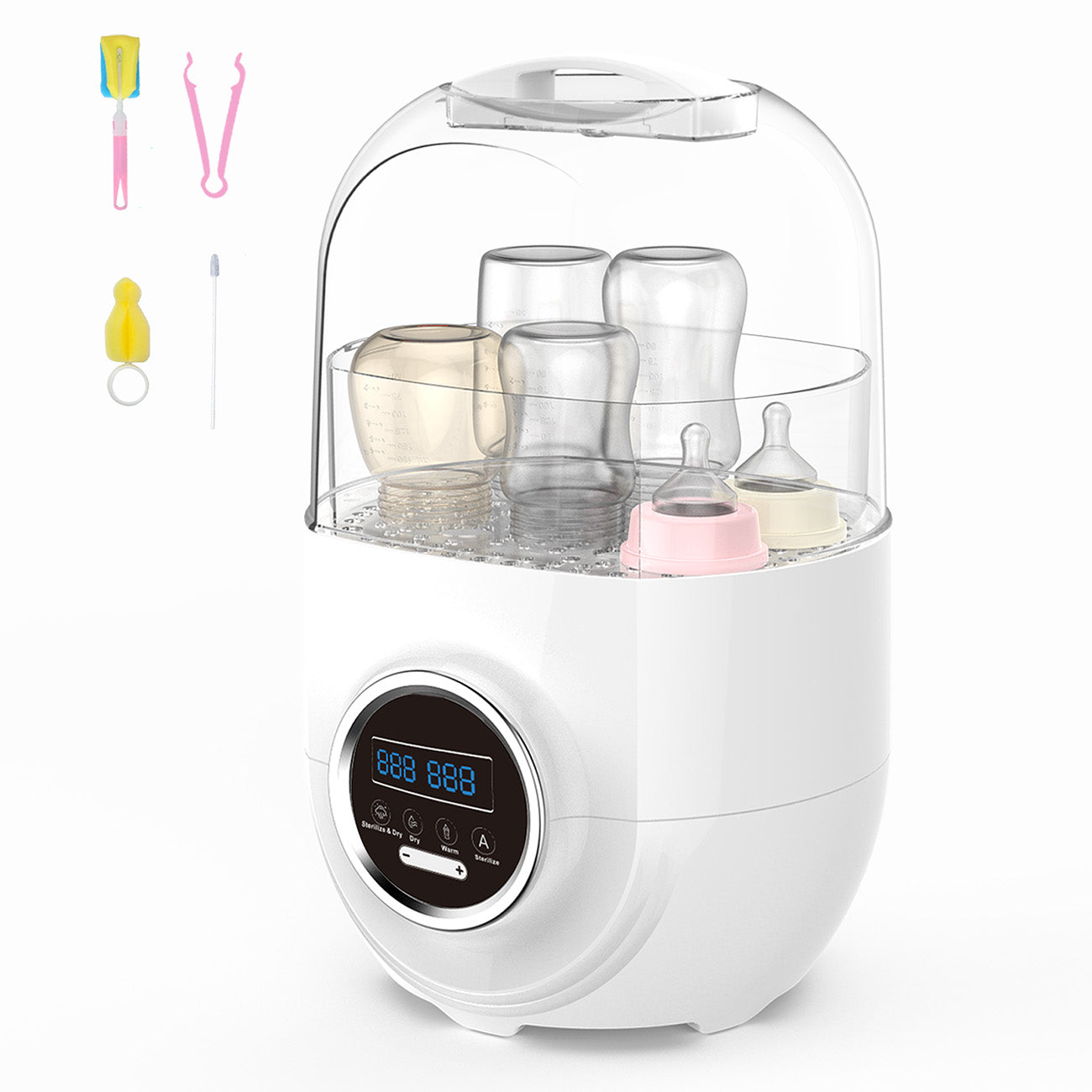 Bottle Sterilizer and Warmer with Dryer, Baby Bottle Sterilizer, Electric Steam Sterilize, Universal Fit for All Bottles, Pacifiers