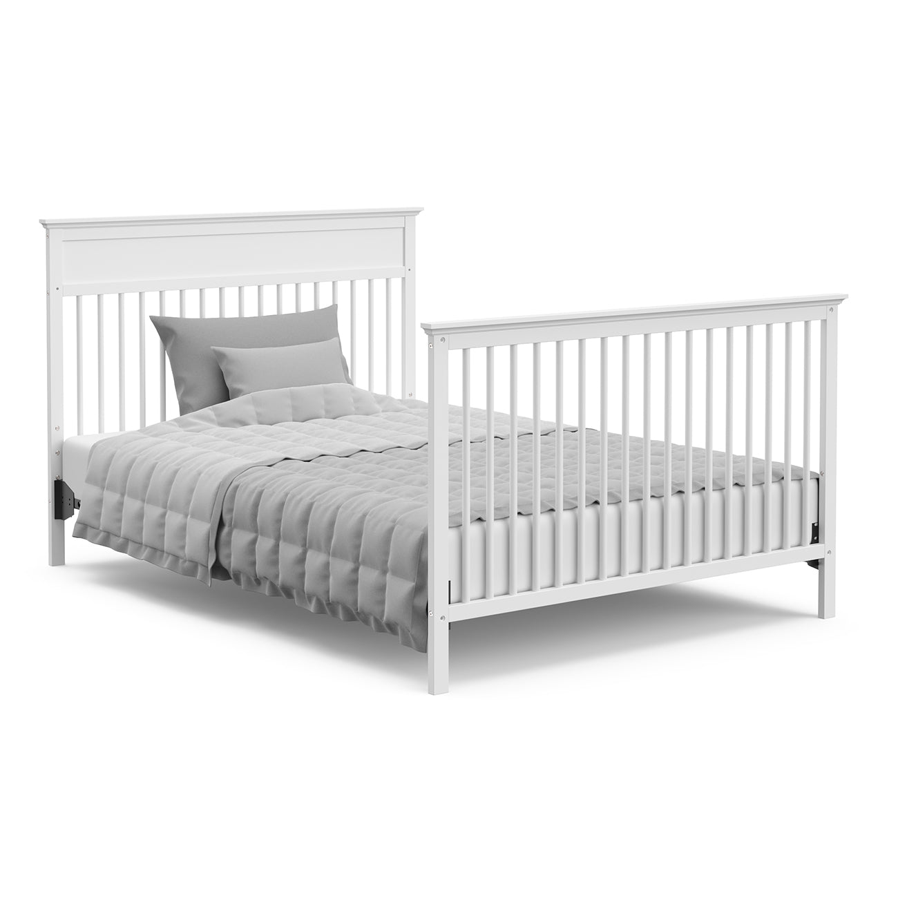 Crib bed-baby crib-Horizon 5-In-1 Convertible Baby Crib-toddler bed-baby bed-newborn bed-white full size