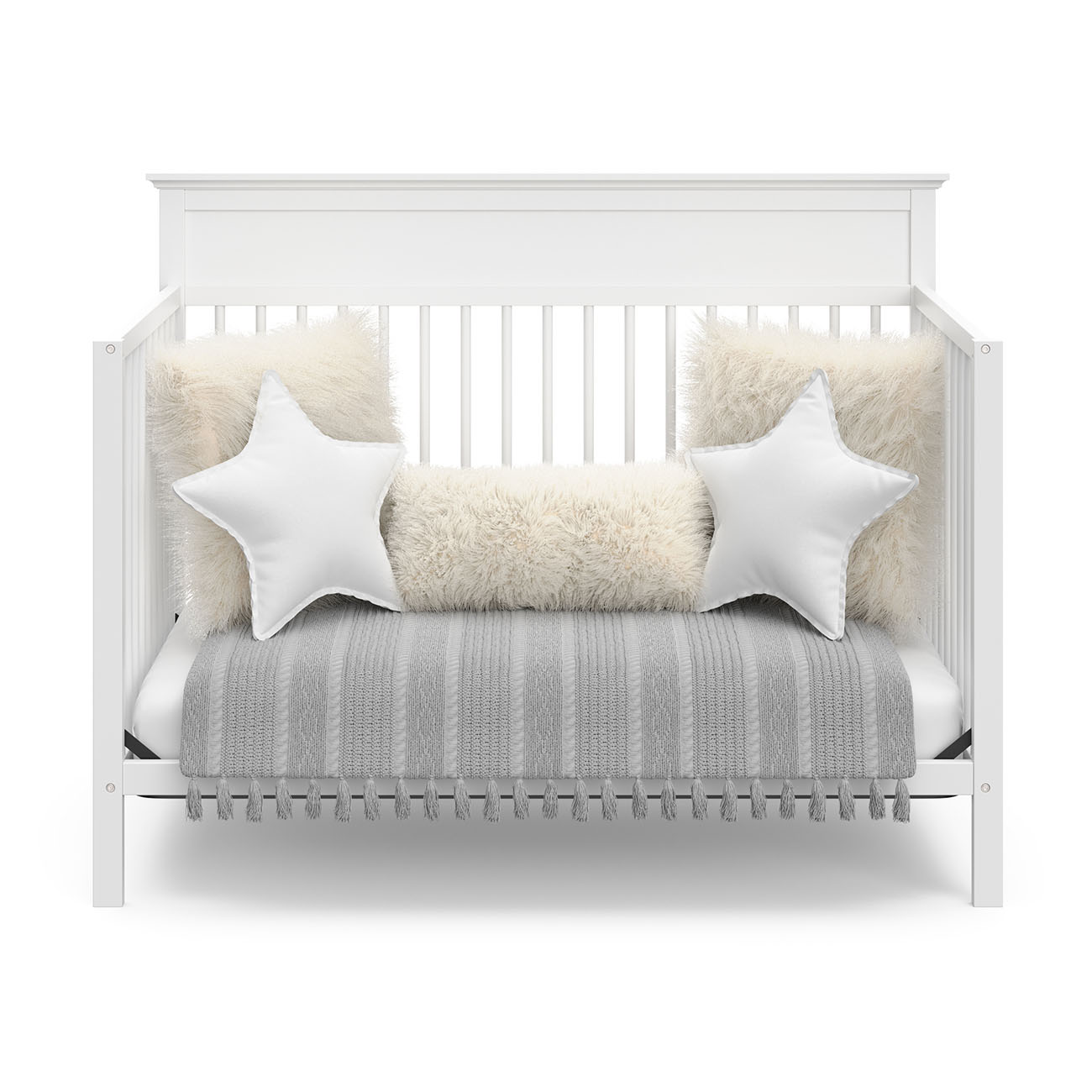 Crib bed-baby crib-Horizon 5-In-1 Convertible Baby Crib-toddler bed-baby bed-newborn bed-white main-baby pillow