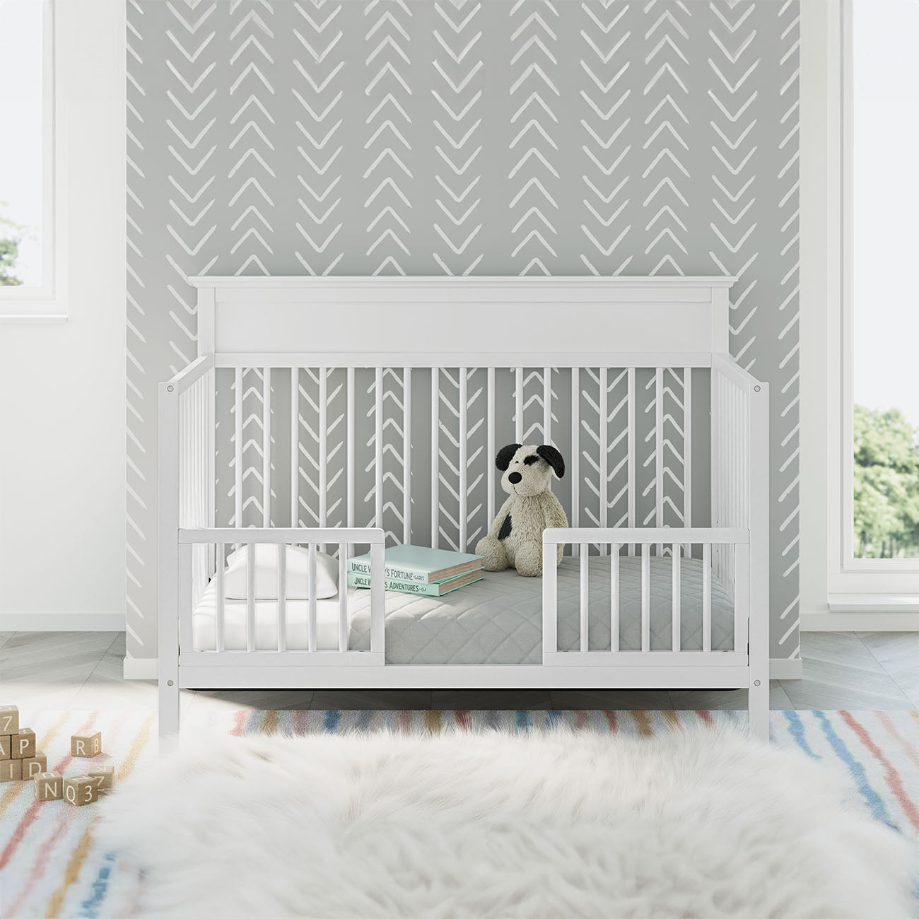 Crib bed-baby crib-Horizon 5-In-1 Convertible Baby Crib-toddler bed-baby bed-newborn bed-white main-extra for toddler-baby room