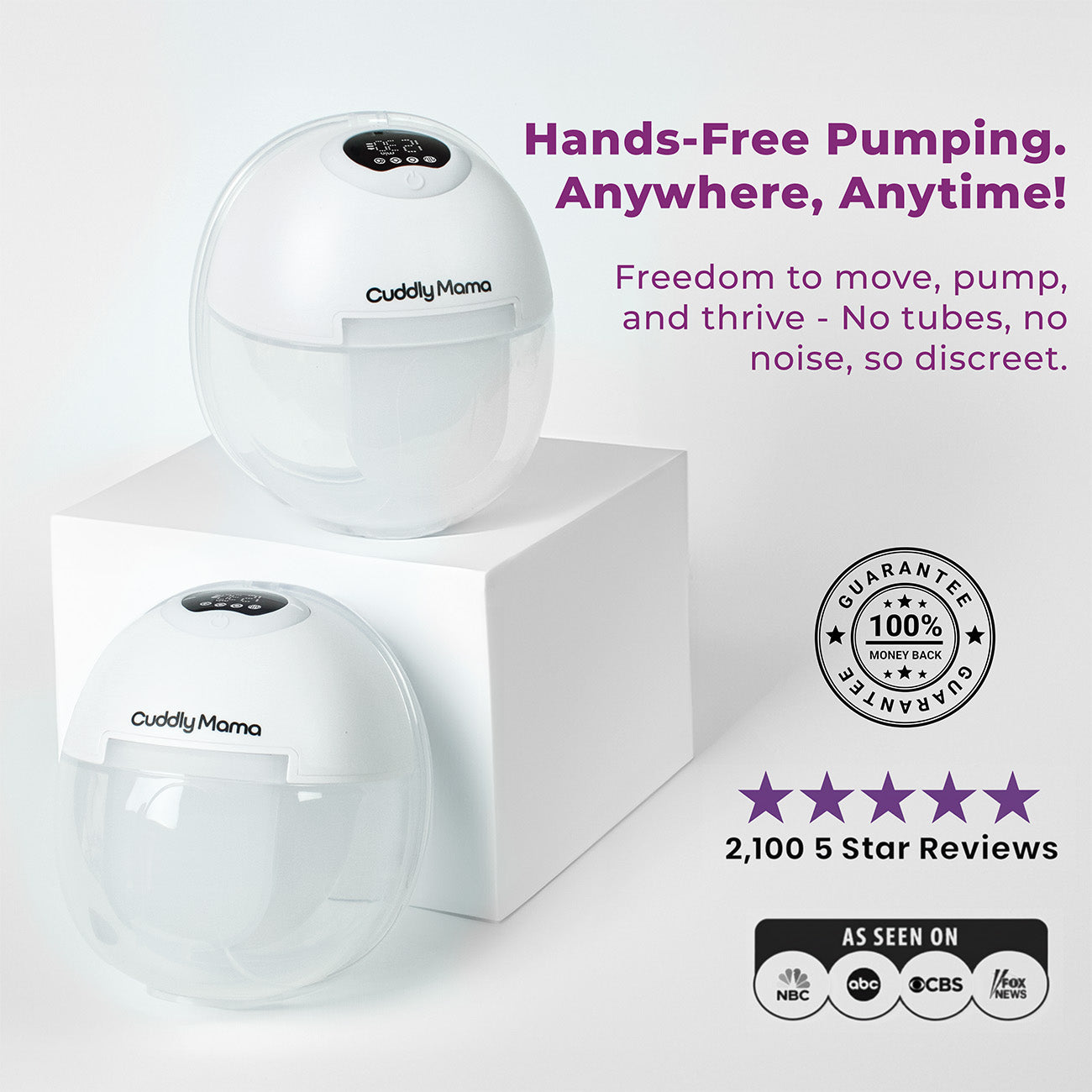  Cuddly Mama-wearable breast pump-hands free pump-milk pump-no cords pump-painless pumping #style_double (2 pumps)background