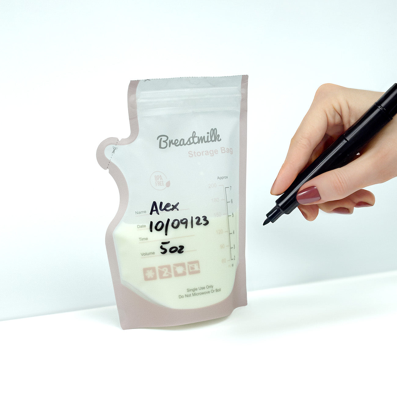 Signed Bag-writable tab-marker-baby milk bag