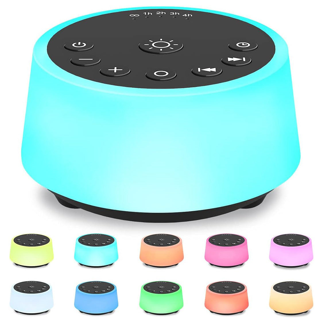 Baby Sound Machine with 10-Color Night Light, 25 Soothing Sounds, Adjustable Volume & Brightness - Perfect for New Moms