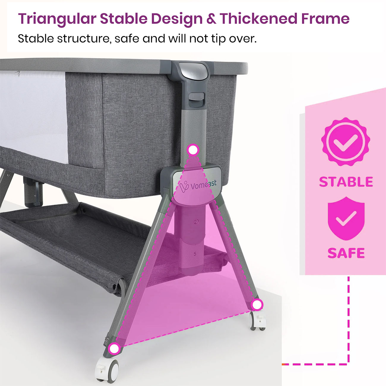 baby bedside bassinet-triangle-stable structure-baby bed-baby crib