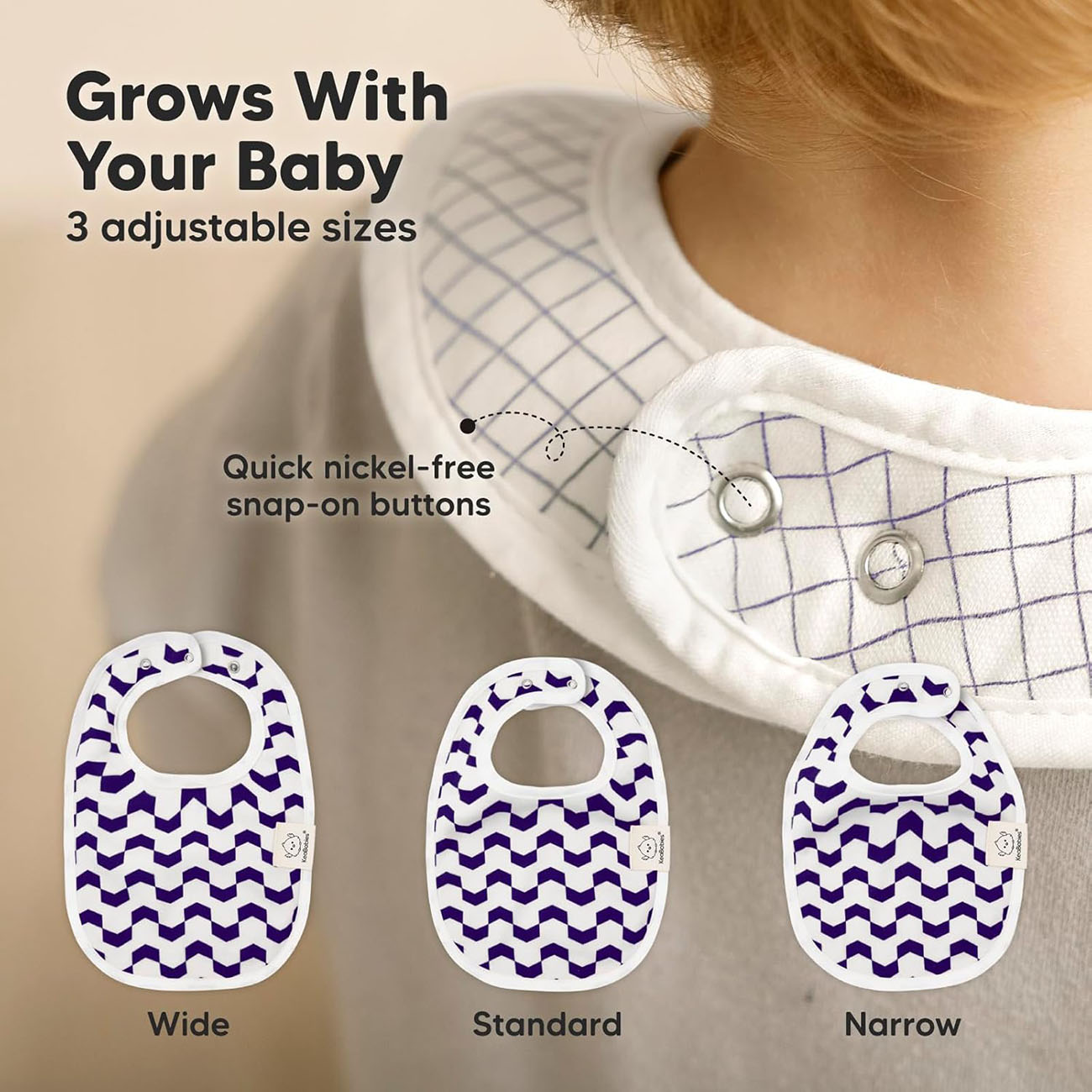 baby bibs-8-Pack Organic Baby Bibs for Boys, Girls-Soft Cotton Drooling and Teething, Baby Drool-Newborn Infant Bibs-snap button