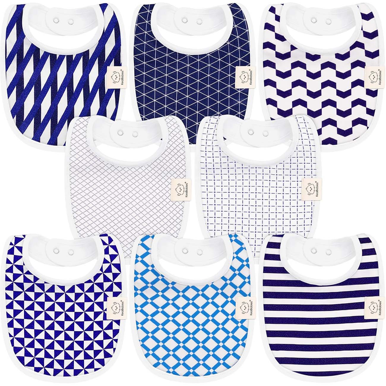 baby bibs-8-Pack Organic Baby Bibs for Boys, Girls-Soft Cotton Drooling and Teething, Baby Drool-azure #color_azure