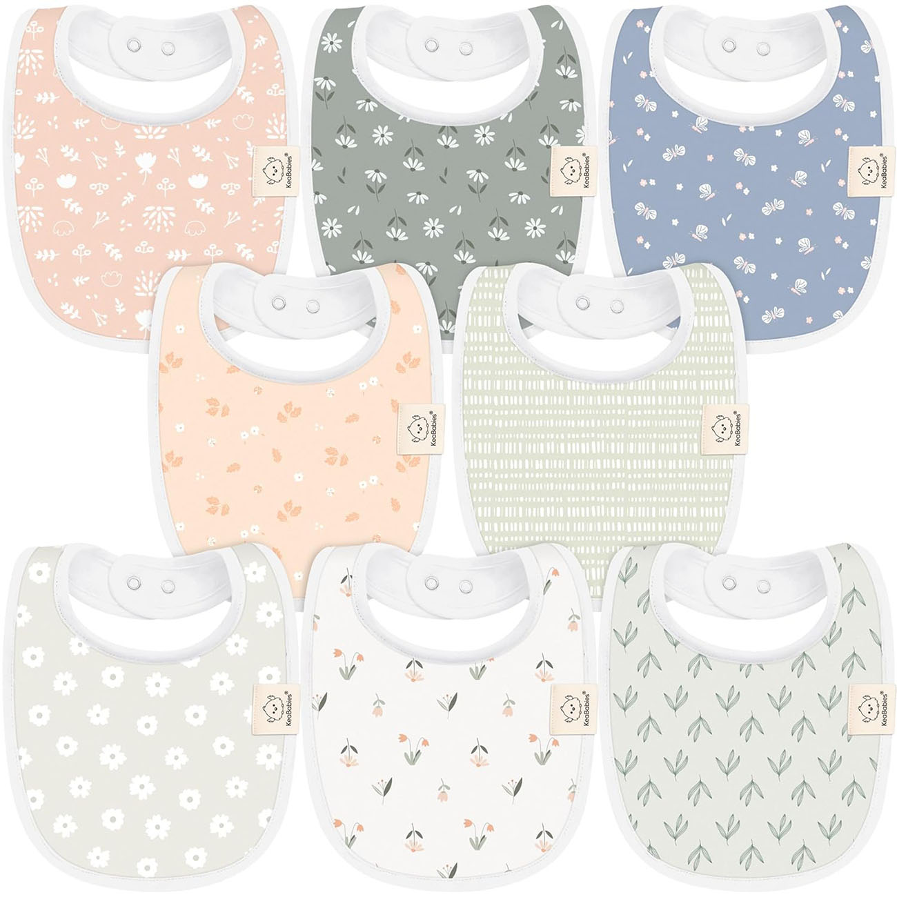 baby bibs-8-Pack Organic Baby Bibs for Boys, Girls-Soft Cotton Drooling and Teething, Baby Drool-fleur #color_fleur