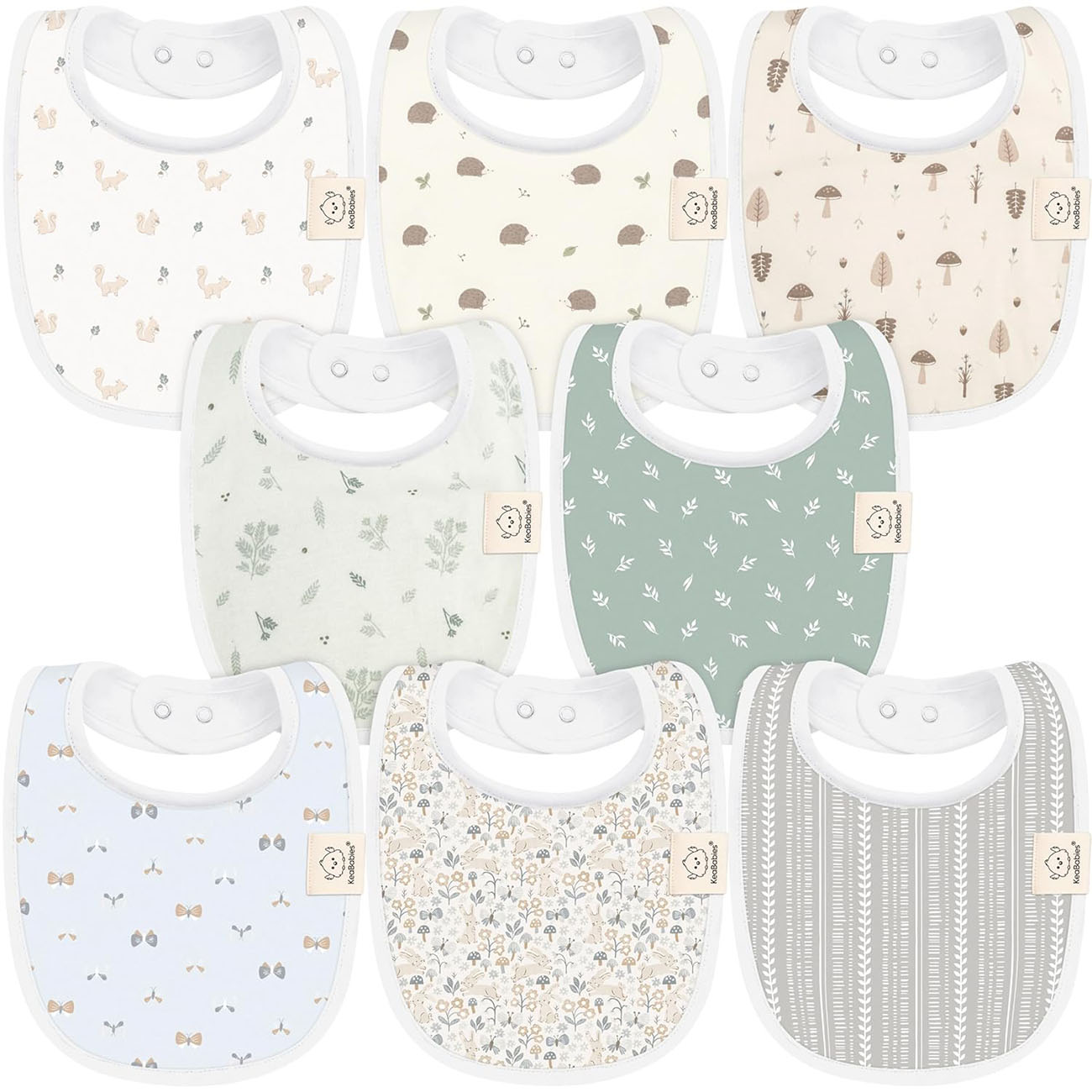 baby bibs-8-Pack Organic Baby Bibs for Boys, Girls-Soft Cotton Drooling and Teething, Baby Drool-prairie #color_prairie