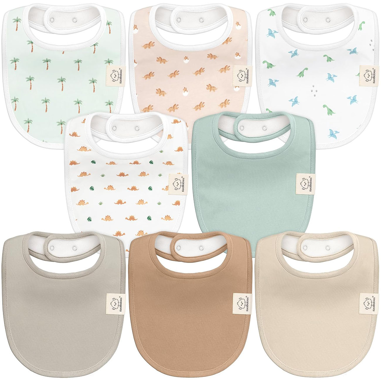 baby bibs-8-Pack Organic Baby Bibs for Boys, Girls-Soft Cotton Drooling and Teething, Baby Drool-roarsome #color_roarsome