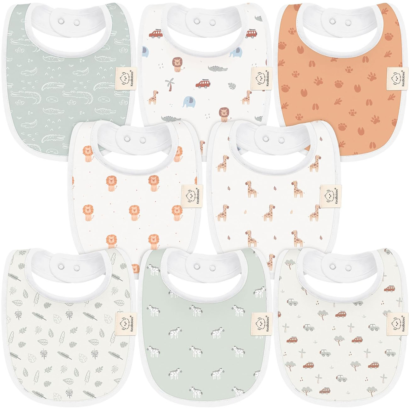 baby bibs-8-Pack Organic Baby Bibs for Boys, Girls-Soft Cotton Drooling and Teething, Baby Drool-wilderness #color_wilderness 