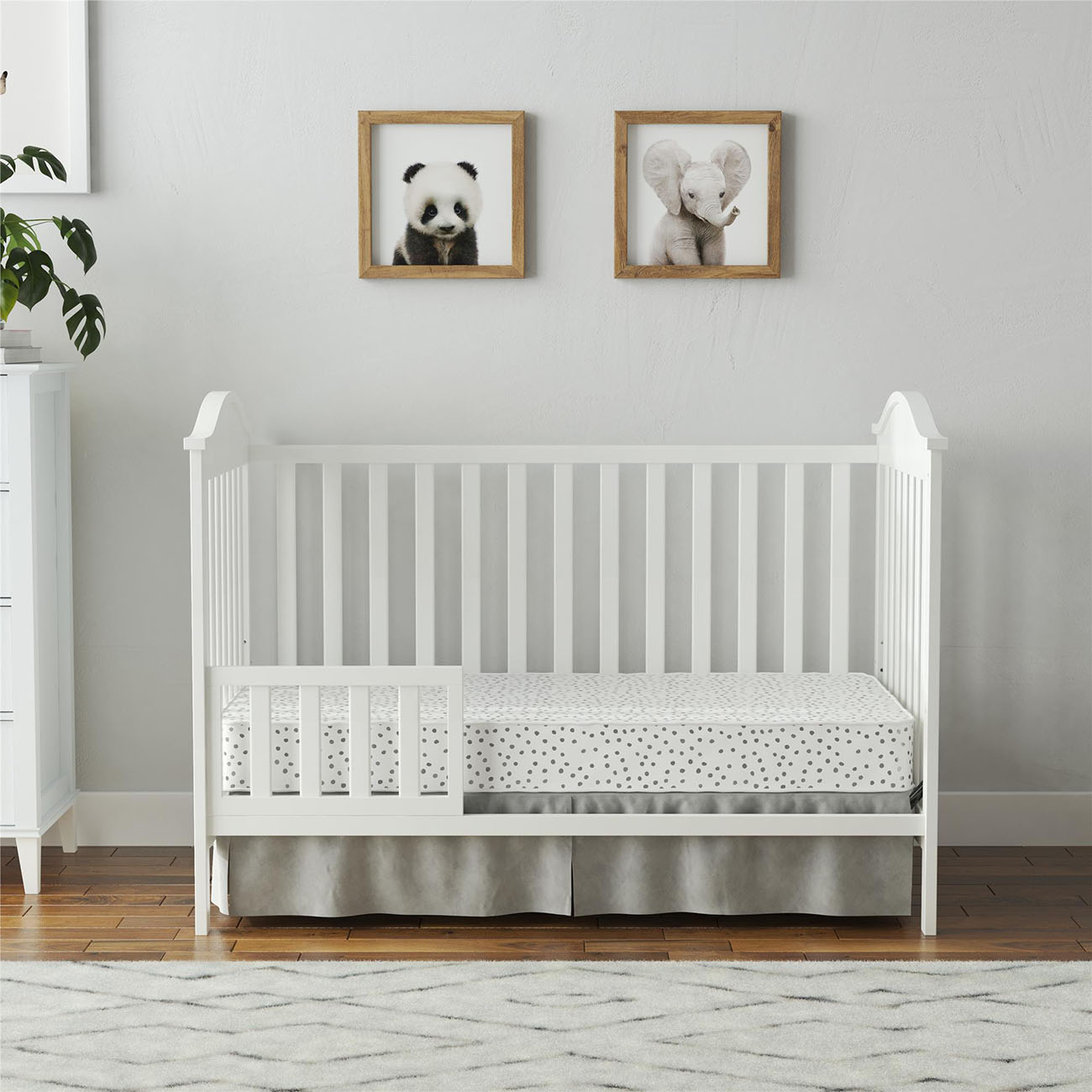 crib bed-Convertible Adele Daybed and Toddler Rail-baby crib rail-white-details-room