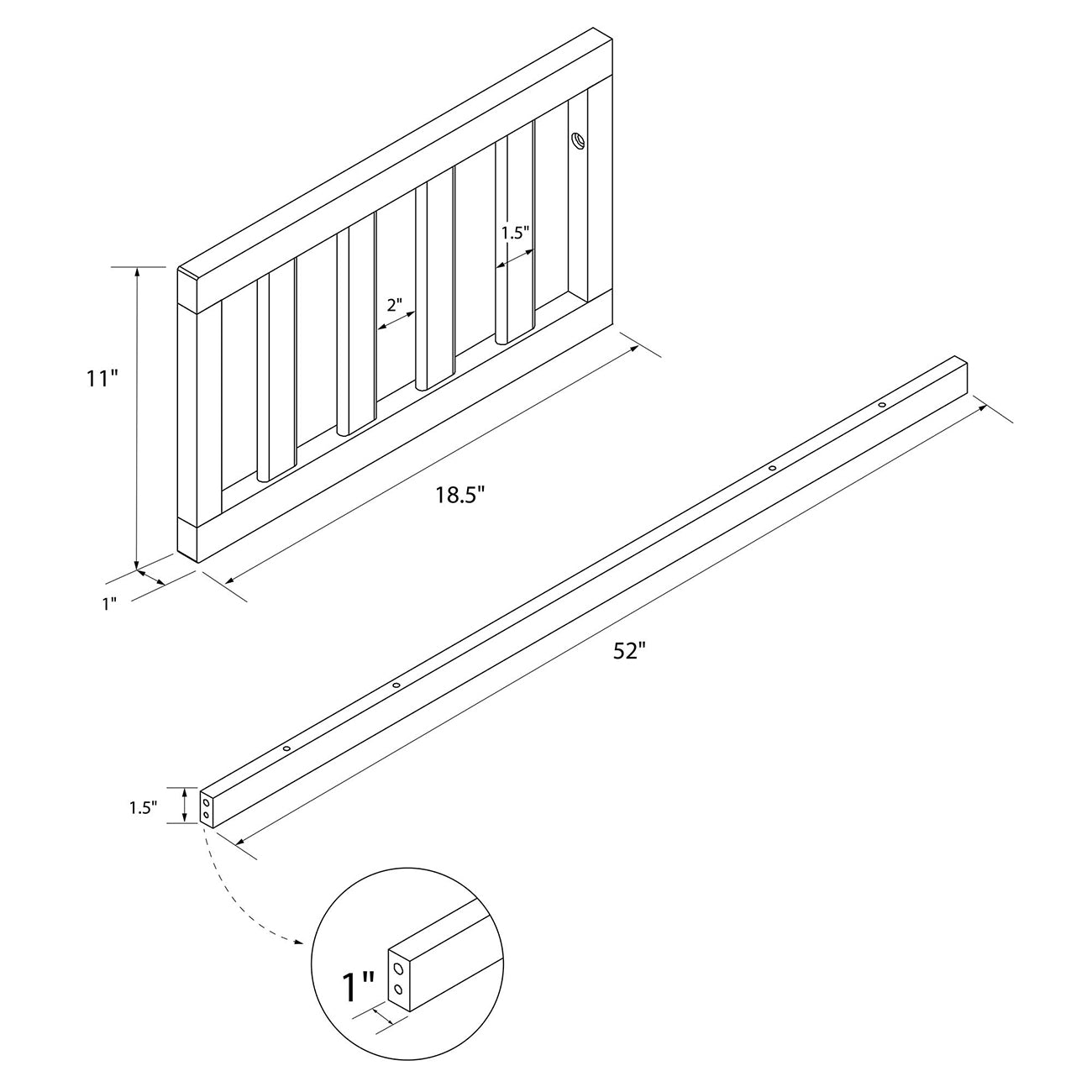 crib bed-Convertible Adele Daybed and Toddler Rail-baby crib rail-white