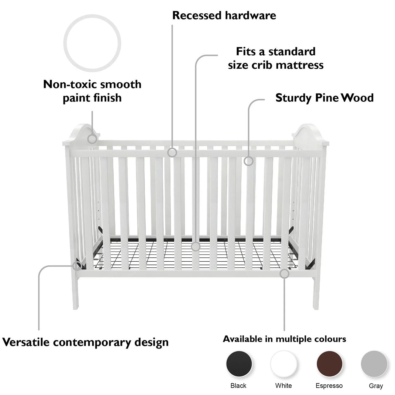 crib bed-Convertible Crib-baby crib-nursery-baby room-baby bed-toddler bed-toddler room-colors