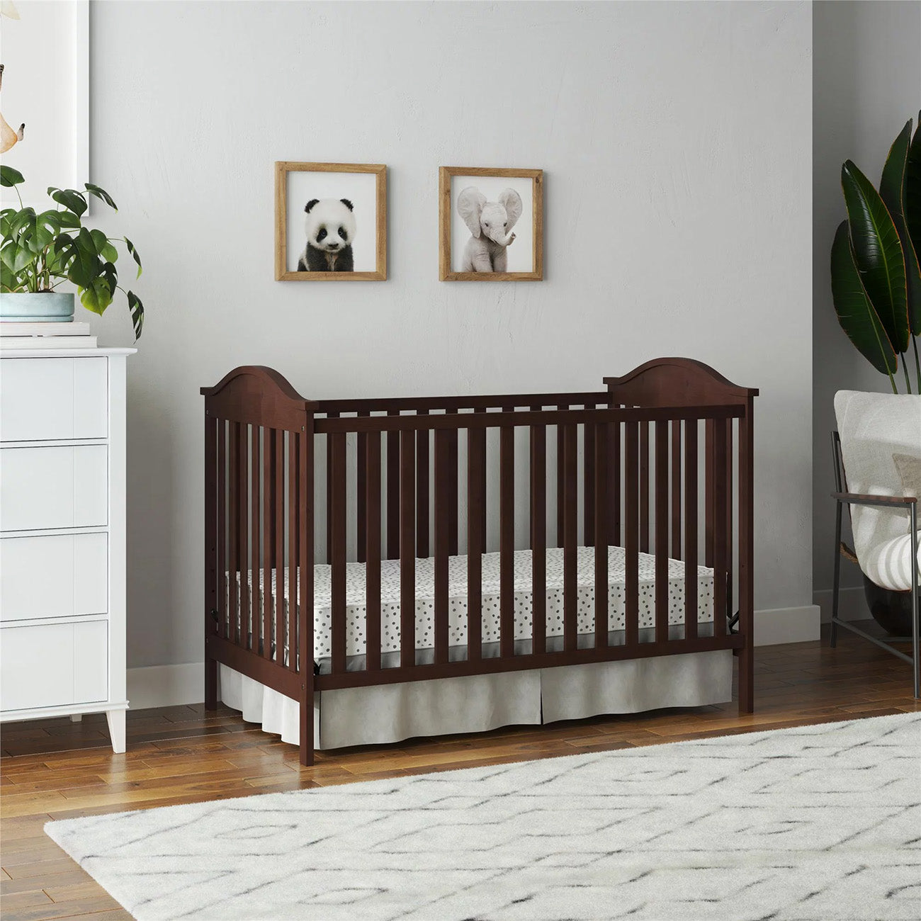 crib bed-Convertible Crib-baby crib-nursery-baby room-baby bed-toddler bed-toddler room-espresso in the room