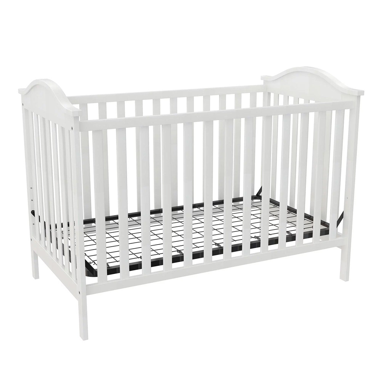 crib bed-Convertible Crib-baby crib-nursery-baby room-baby bed-toddler bed-toddler room-white empty