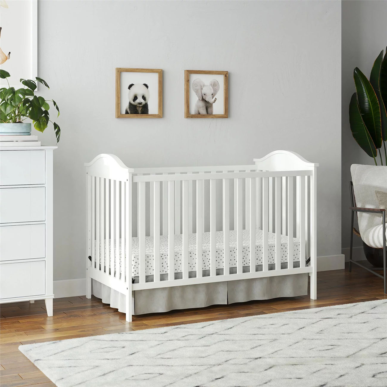 crib bed-Convertible Crib-baby crib-nursery-baby room-baby bed-toddler bed-toddler room-white room-baby side room