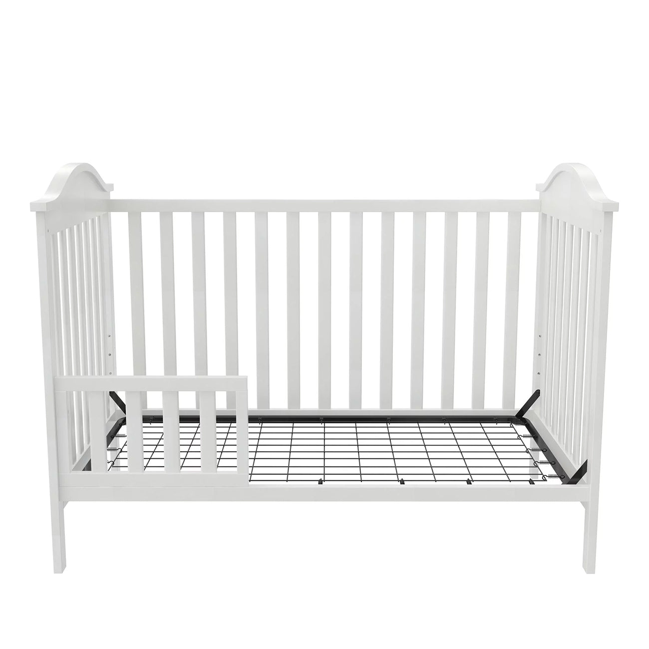 crib bed-Convertible Crib-baby crib-nursery-baby room-baby bed-toddler bed-toddler room-white side epmty view-no side-toddler side