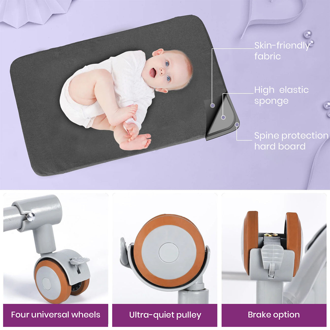 portable baby bassinet-bassinet-wheels