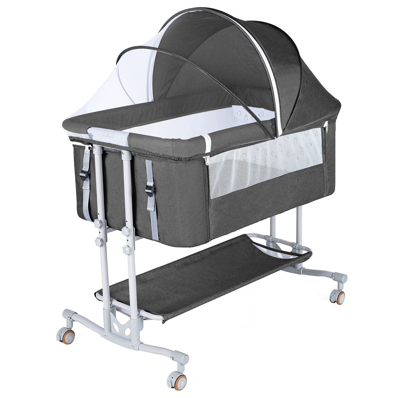 portable baby bassinet-rocking bassinet-Baby sleeping comfortably in bassinet-durable