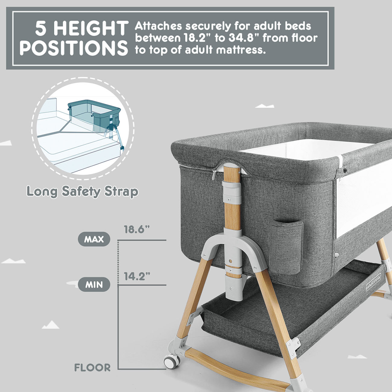 portable bassinet bassinet-Bedside Sleeper-baby bassinet-baby bedside bassinet-cradle-height