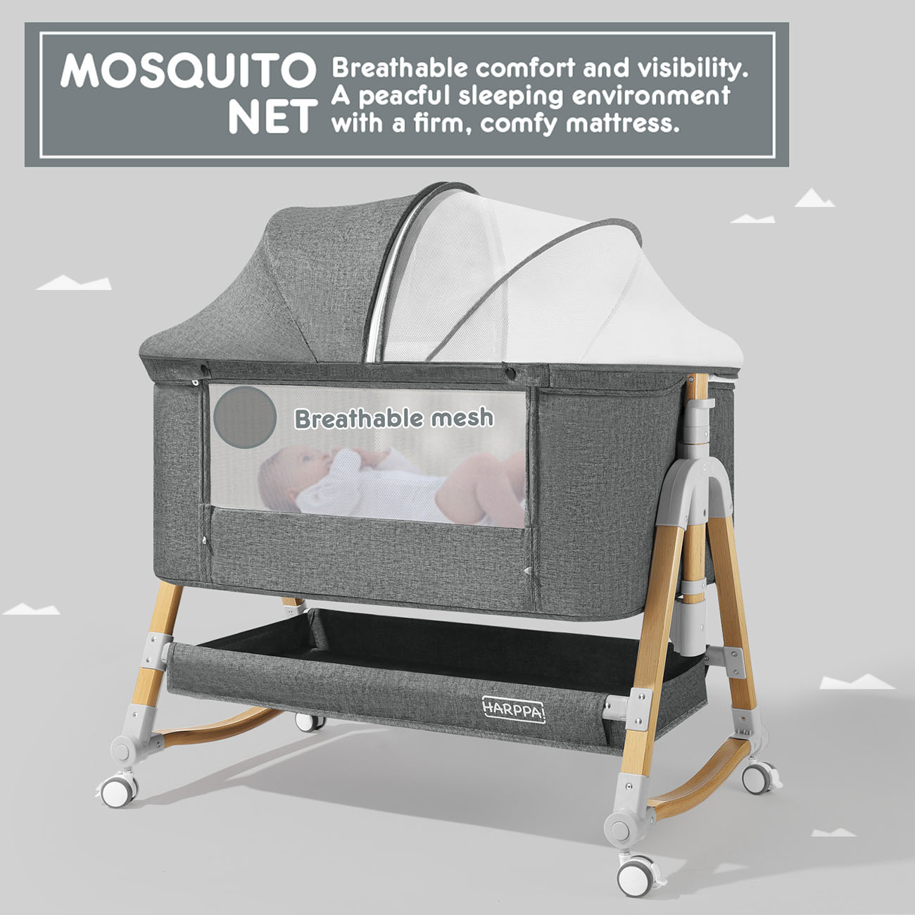 portable bassinet bassinet-Bedside Sleeper-baby bassinet-baby bedside bassinet-cradle-mosquito